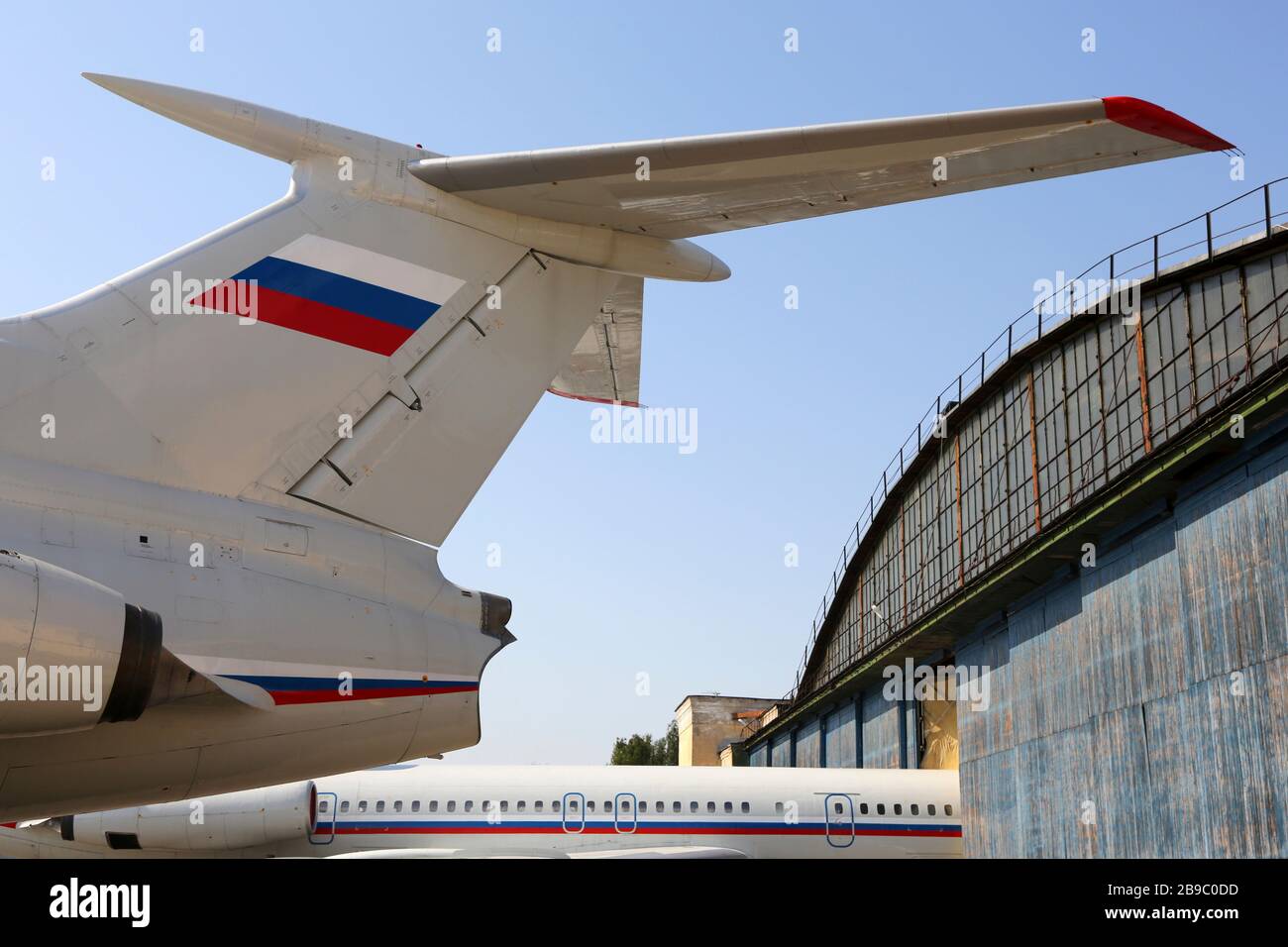 Tupolev TU-154B-2-Flugzeug der russischen Luftwaffe. Stockfoto