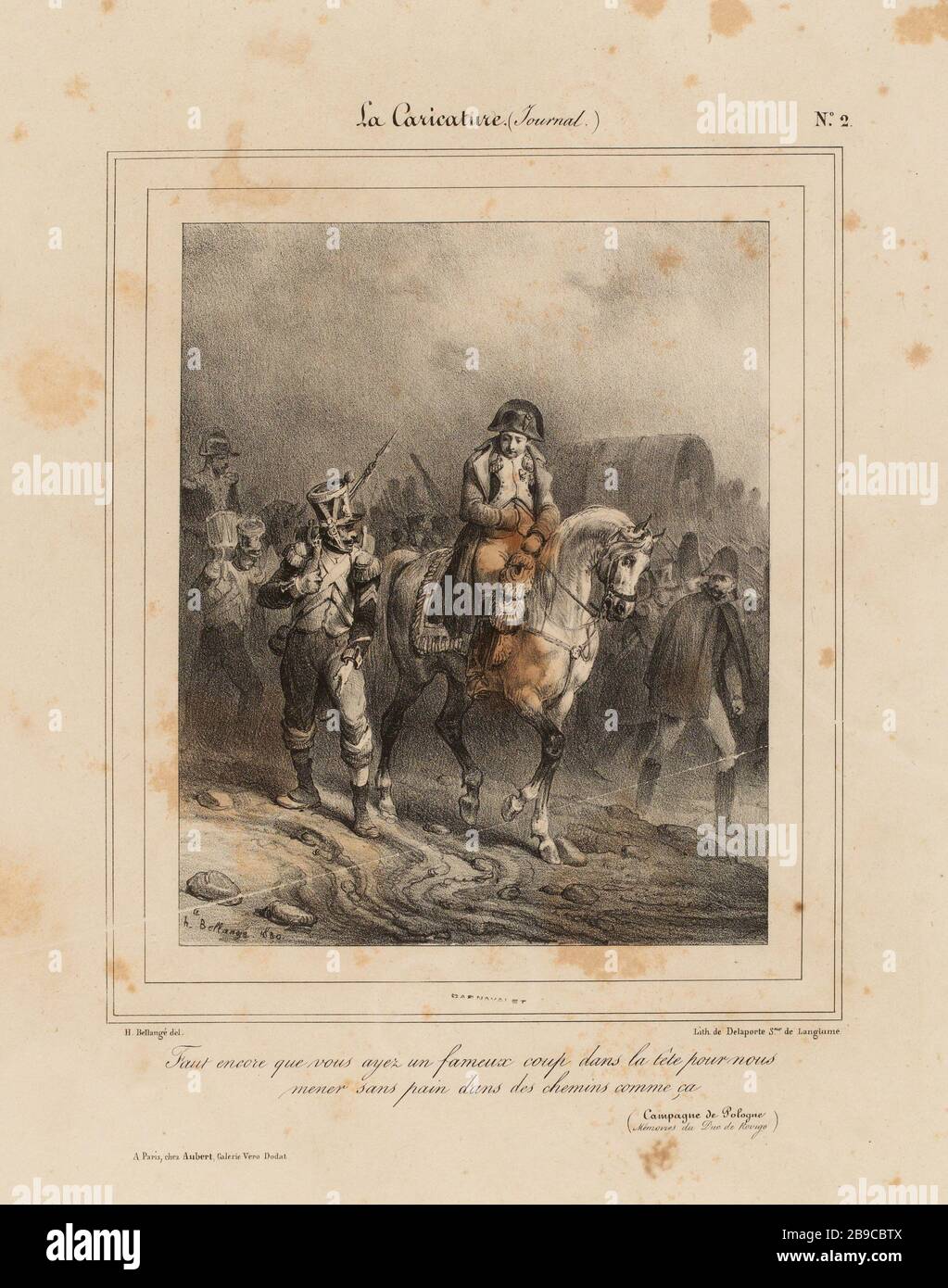 Die Karikatur. (Journal) / sollte immer noch sein, dass Sie einen berühmten Schuss in den Kopf für uns haben / bleifreies Brot auf solchen wegen. . / Nr. 2 (wie aufgeführt) La Caricature, 1830-1831 (IFF 75) Stockfoto