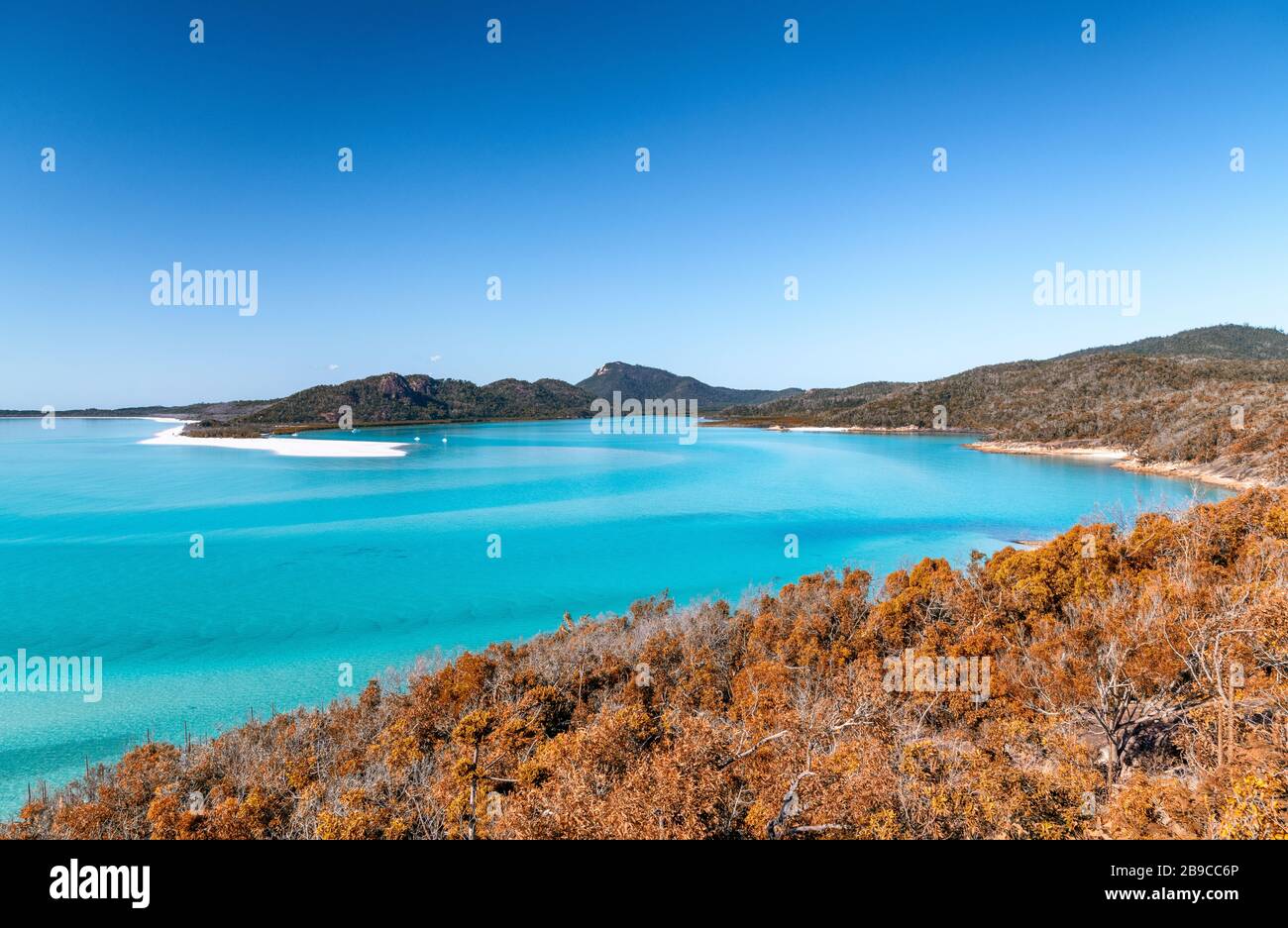 Blick auf Whitehaven Beach, Whitsunday Islands, Australien Stockfoto