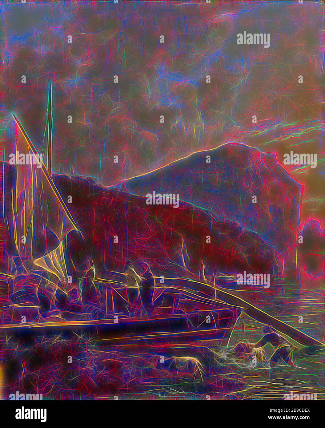 Italianate River Landscape EIN Boot am Ufer eines Flusses, italienische Flusslandschaft, in dem ein Kahn am Ufer eines Flusses, der mit Fracht und Passagieren beladen ist, für den Abflug vorbereitet wird. Im Vordergrund hat ein Hirte eine Ziege an den Hörnern, Segelschiff, Segelboot (Abfahrt, Wägeanker), Passagieren, Schiff, Fluss, Adam Pijnacker (auf Objekt erwähnt), c. Im Wasser gefangen 1.650 - c 1655, Platte, Ölfarbe (Farbe), h 42 cm × w 34 cm, von Gibon neu vorgestellt, Design von warmfröhlichem Leuchten von Helligkeit und Lichtstrahlen. Klassische Kunst mit moderner Note neu erfunden. Fotografie inspiriert von Stockfoto