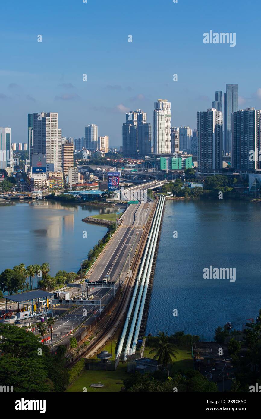 März 2020. Malaysia Regierungsauftrag, seine Grenzen zu schließen, um die Eskalation der pandemischen Bündnisse zu verhindern - 19. Stockfoto