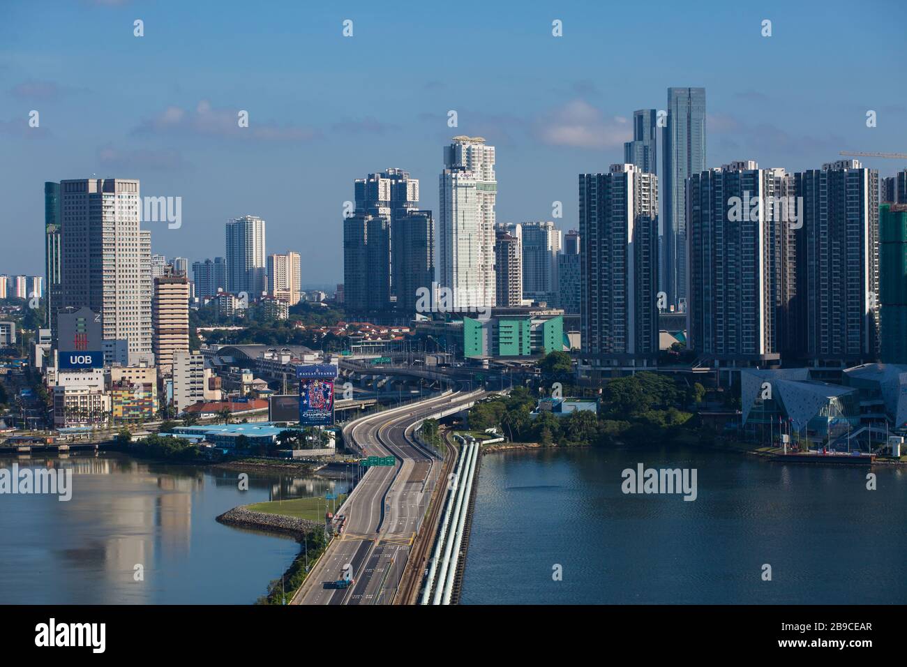 März 2020. Malaysia Regierungsauftrag, seine Grenzen zu schließen, um die Eskalation der pandemischen Bündnisse zu verhindern - 19. Stockfoto
