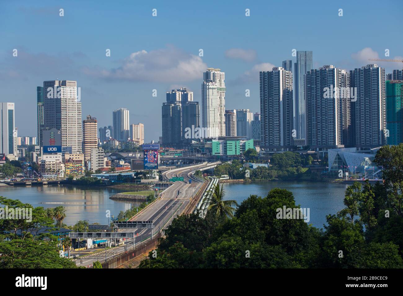 März 2020. Malaysia Regierungsauftrag, seine Grenzen zu schließen, um die Eskalation der pandemischen Bündnisse zu verhindern - 19. Stockfoto