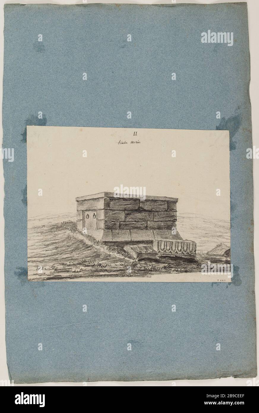 Grab Morin II Claude-Louis Bernier (1755-1830). Tombe Morin II Pierre noire. Im Jahre 1721. Paris, musée Carnavalet. Stockfoto