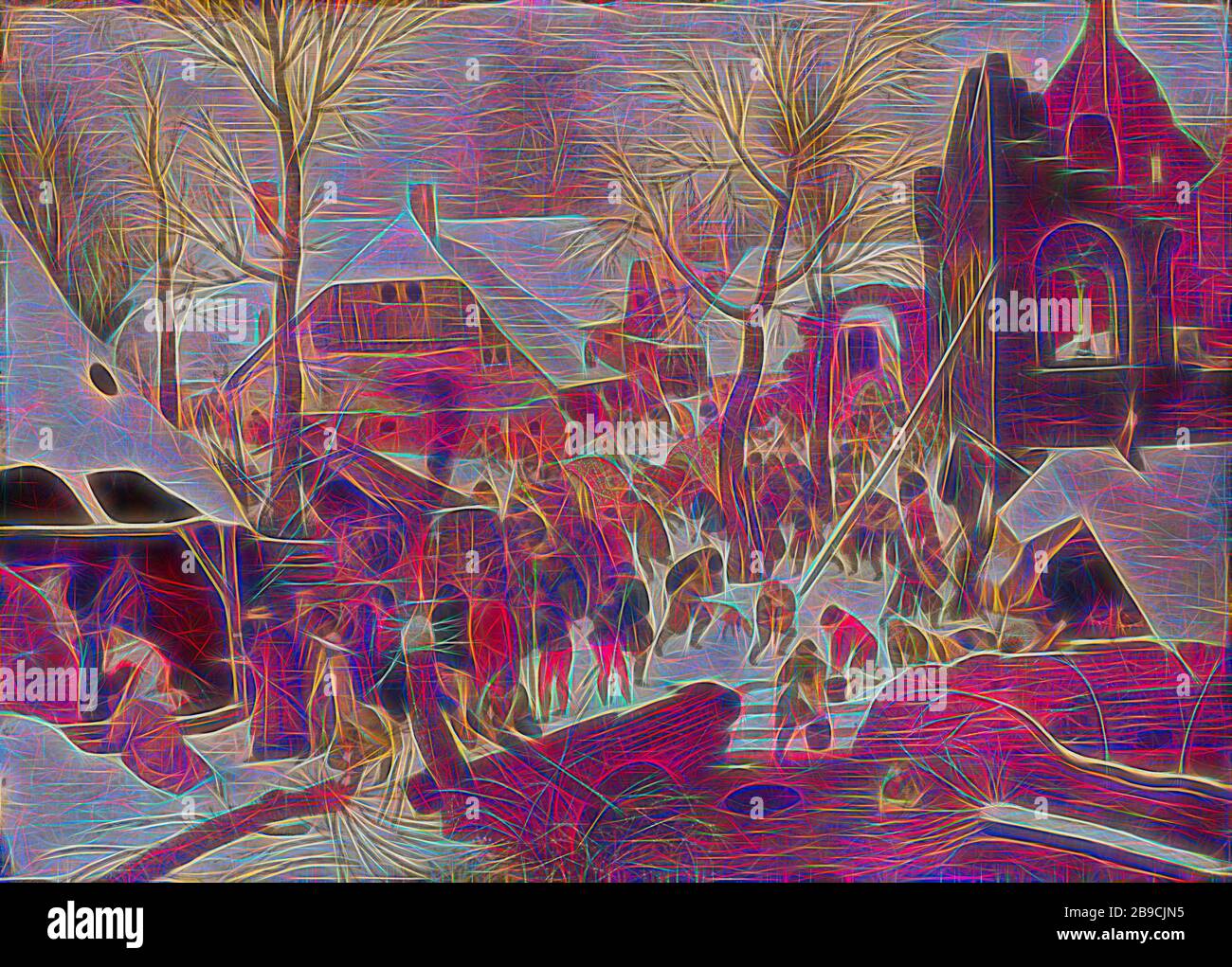 Die Anbetung der Magi, die Anbetung der Magi. Der Winterblick in einem Dorf ließ die drei Könige mit der heiligen Familie in einem Stall, rechts die Ruinen einer Kirche, das Gleichnis des verlorenen Sohnes (Lukas 15: 11-32), Pieter Brueghel (II), 1590 - 1638, Platte, Ölfarbe (Farbe), h 41,2 cm × w 56,2 cm × t 1,0 cm d 3,2 cm, von Gibon neu vorgestellt, Design von warmfröhlichem Leuchten von Helligkeit und Lichtstrahlen. Klassische Kunst mit moderner Note neu erfunden. Fotografie, inspiriert vom Futurismus, die dynamische Energie moderner Technologie, Bewegung, Geschwindigkeit und Kultur revolutionieren. Stockfoto