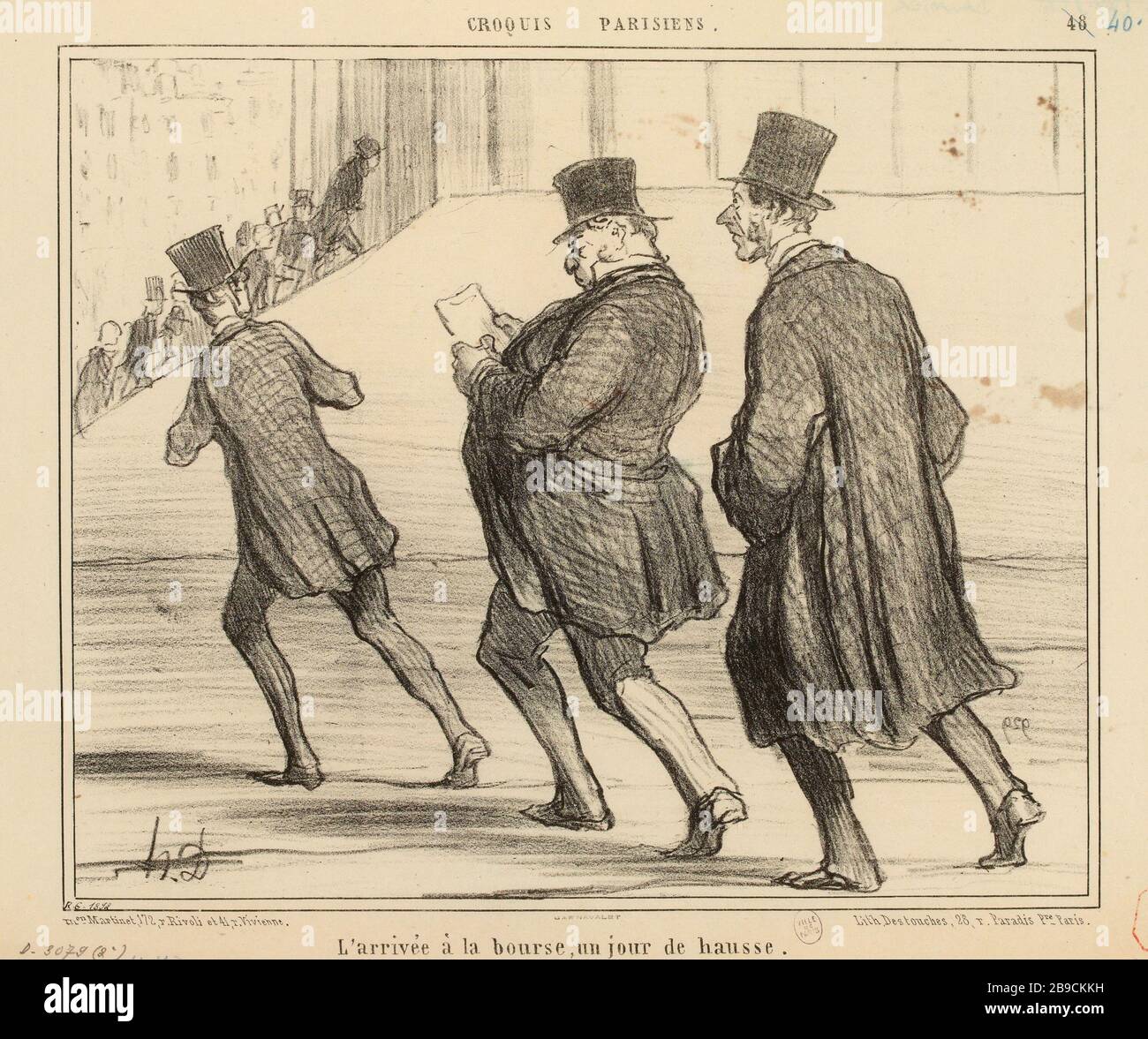 Ankunft an der Börse ein Tag Anstieg (IFF 445) (eingetragener Titel). Pariser Skizzen (1858) (TS) Stockfoto