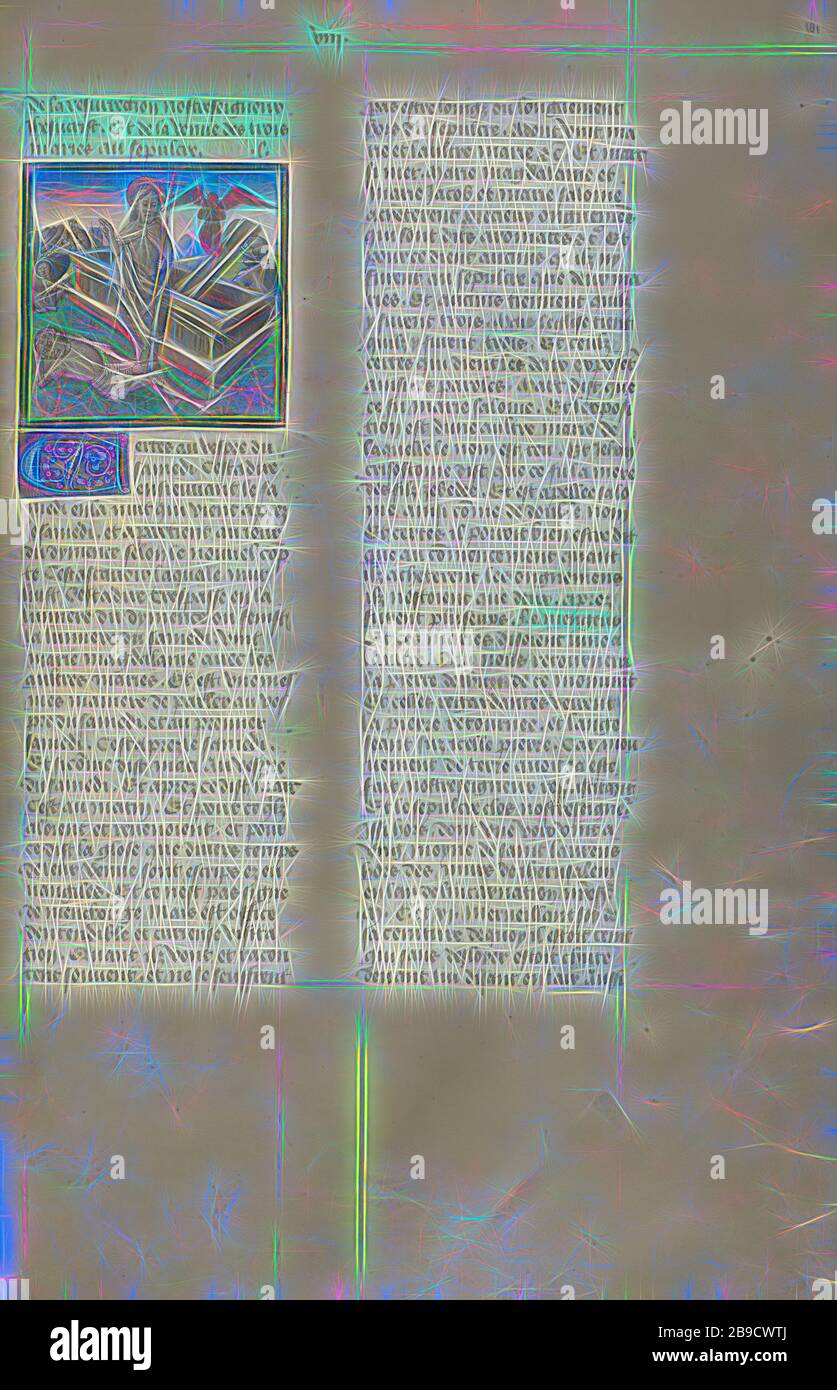 The Resurrection, Gent, Belgien, ca. 1475, Temperafarben, Blattgold und Goldfarbe auf Pergament, Blatt: 43,8 x 30,5 cm (17 1,4 x 12 Zoll, von Gibon neu erdacht, Design von warmem, fröhlichem Leuchten von Helligkeit und Lichtstrahlen. Klassische Kunst mit moderner Note neu erfunden. Fotografie, inspiriert vom Futurismus, die dynamische Energie moderner Technologie, Bewegung, Geschwindigkeit und Kultur revolutionieren. Stockfoto