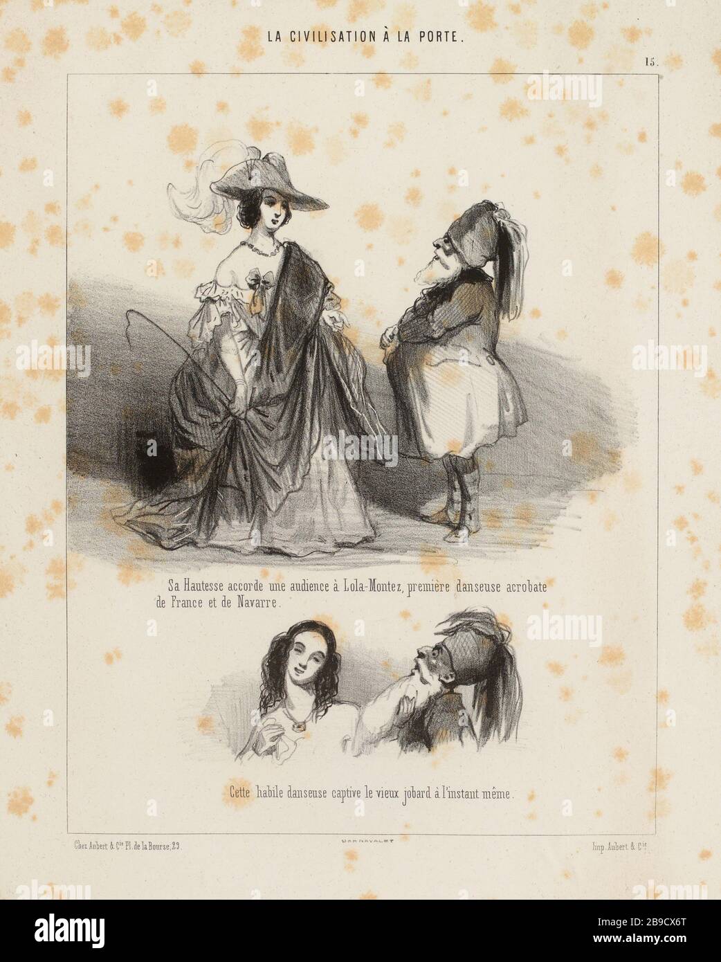 Civilization in the porte./15./Sa Highness gewährt Lola Montez ein Publikum [...] (Eingetragener Titel) Zivilisation vor der Tür (als Ganzes) Stockfoto