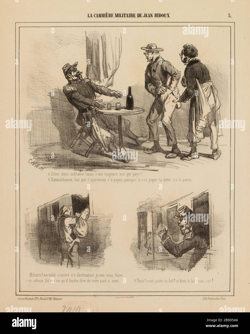 Die militärische Karriere von John so Military Bidoux./5./Dites! Aber es ist immer ich, der zahlt [...] (Registrierter Titel) Die militärische Karriere von John Bidoux (insgesamt) Stockfoto