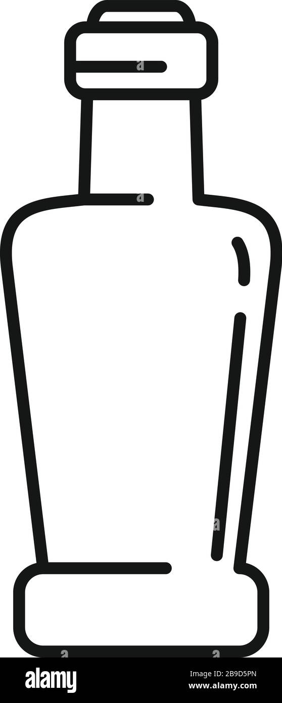 Symbol für Essigflasche. Outline Essigflasche Vektor-Symbol für Web-Design isoliert auf weißem Hintergrund Stock Vektor