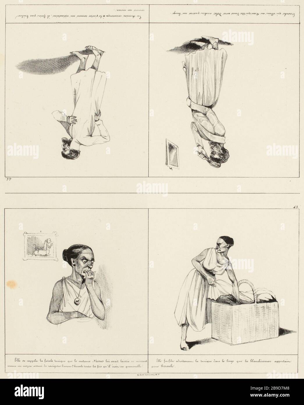 43.Elle erinnerte sich an die tödliche Tunika [...] / 44.Hercule, die Kopfkalb ging [...] (Eingetragener Titel) Abenteuer des Telemachus, Sohn des Odysseus (insgesamt) Stockfoto