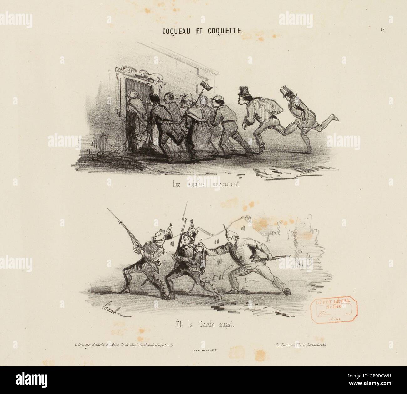Die Nachbarn laufen. [...] / 13. (Eingetragener Titel). Coqueau und Coquette (unter allen) Stockfoto