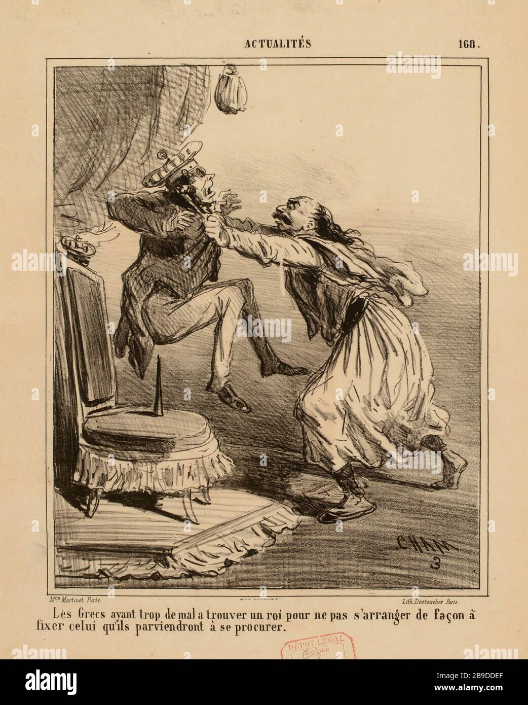 Die Griechen haben zu viel Mühe, einen König zu finden, um sich nicht so zu arrangieren, dass er einen, den sie schaffen, (wie registriert) zu beschaffen. News (unter allen) Stockfoto