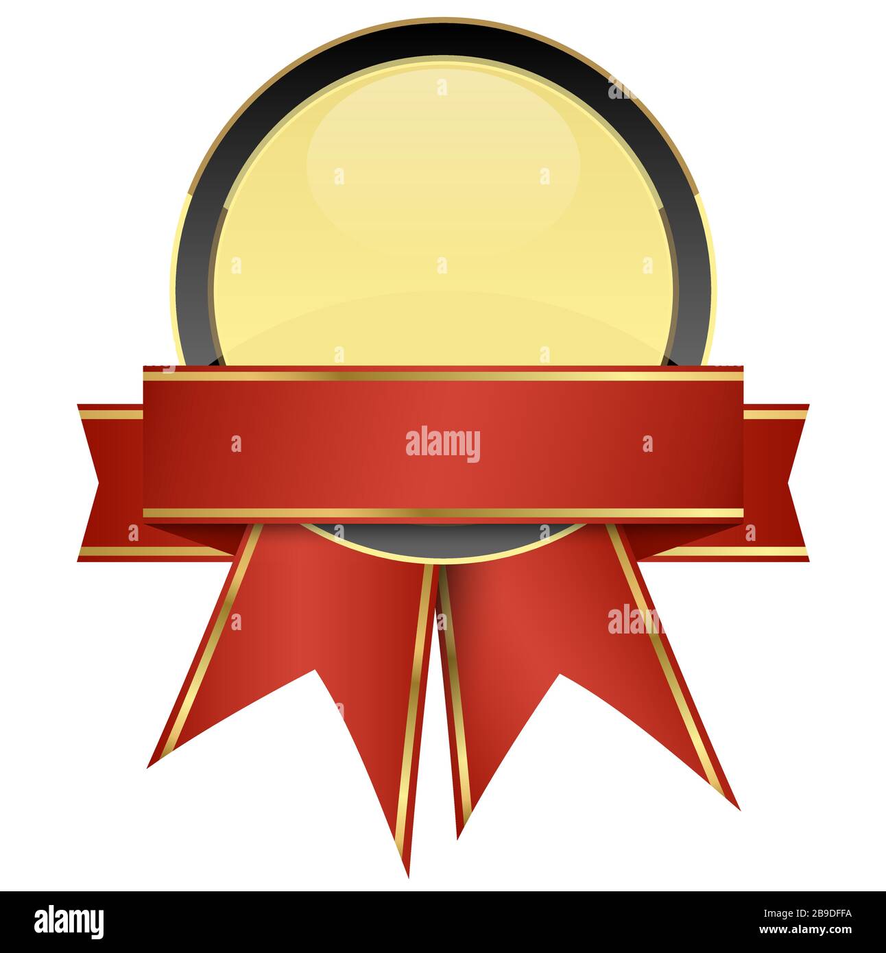 Gold Gütesiegel Vorlage mit Banner und Bänder Stock Vektor