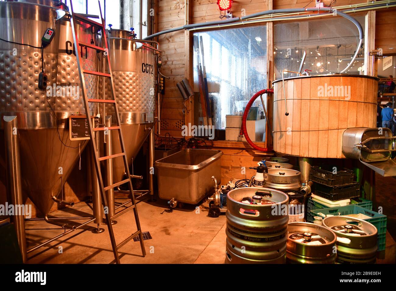 Die Brauerei der Kaapsbrauer in der ehemaligen Fenix Lebensmittelfabrik in Rotterdam Stockfoto