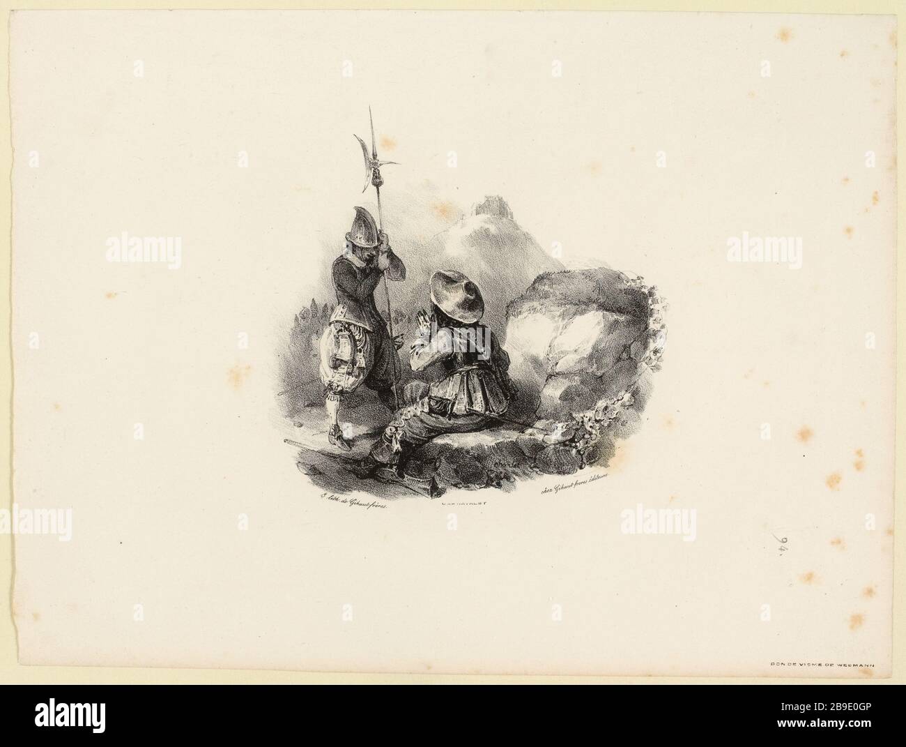 Soldaten im halbereren spanischen 17. Jahrhundert (?) In den Bergen (IFF 278) (Dummy-Titel) Stockfoto