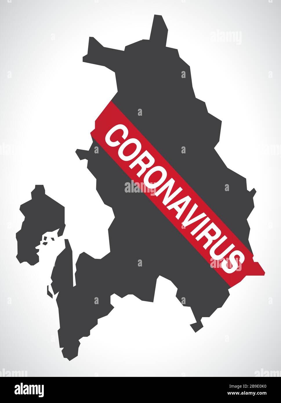 Akershus NORWEGEN Landkarte mit Coronavirus Warnillustration Stock Vektor