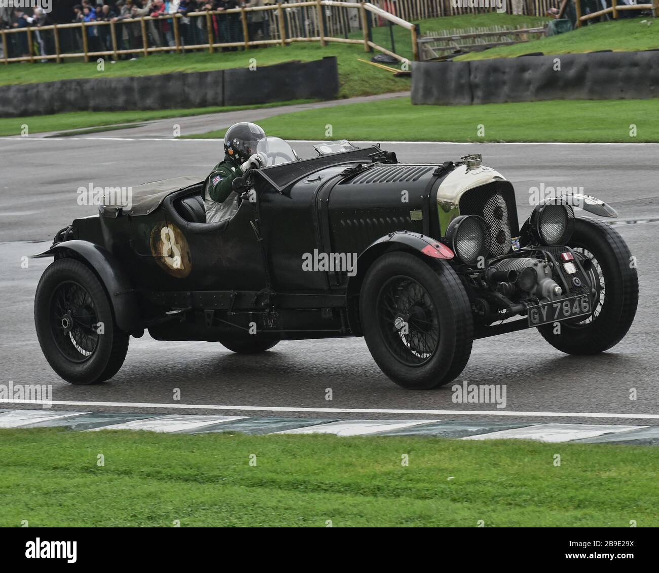 Robert Fink, Bentley 4½ Blower, Brooklands Trophäe, Sportwagen, vor 1939, Goodwood Revival 2017, September 2017, Automobile, Autos, Rennstrecke, C Stockfoto