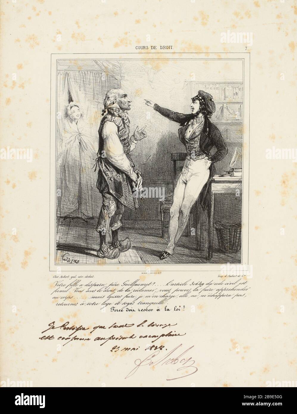 Ihre Tochter ist verschwunden, Vater Guillaumet? [...] 7. (Eingetragener Titel) Gerichte (als Ganzes). Stockfoto