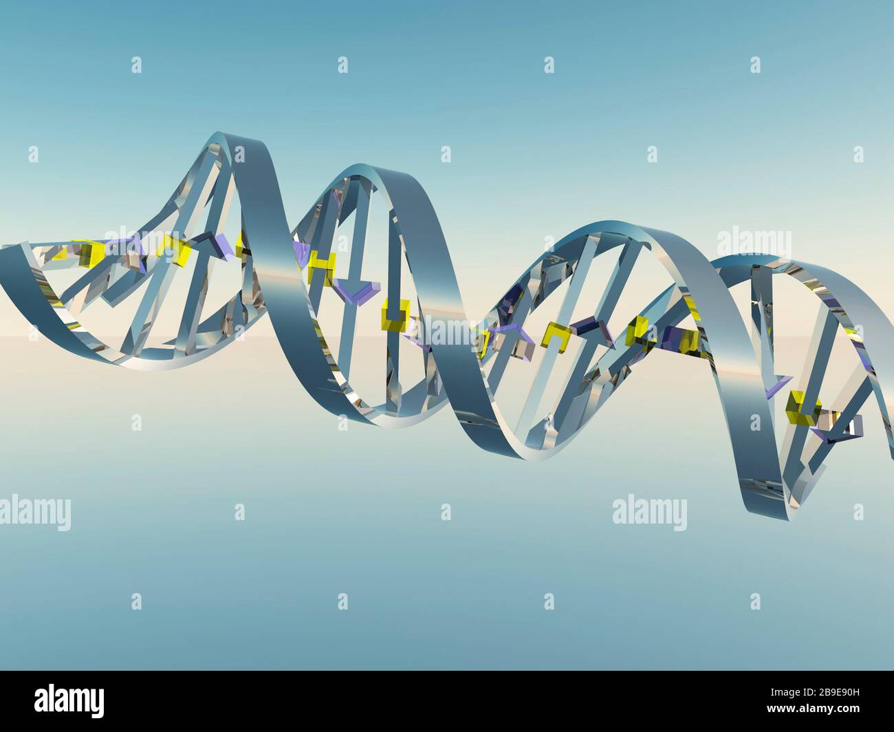 Konzept der Biochemie mit DNA-Strang. Stockfoto