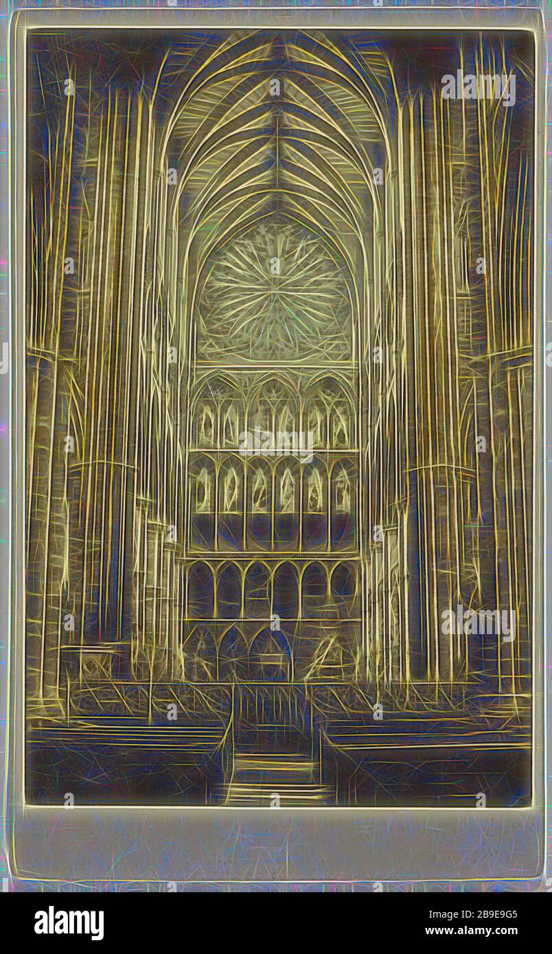 Westminster Abbey. South Querhaus, George Washington Wilson (schottisch, 1823 - 1893), ca. 1865, Albumen silberfarbener Druck, von Gibon neu vorgestellt, Design von warmem fröhlichem Leuchten von Helligkeit und Lichtstrahlen. Klassische Kunst mit moderner Note neu erfunden. Fotografie, inspiriert vom Futurismus, die dynamische Energie moderner Technologie, Bewegung, Geschwindigkeit und Kultur revolutionieren. Stockfoto