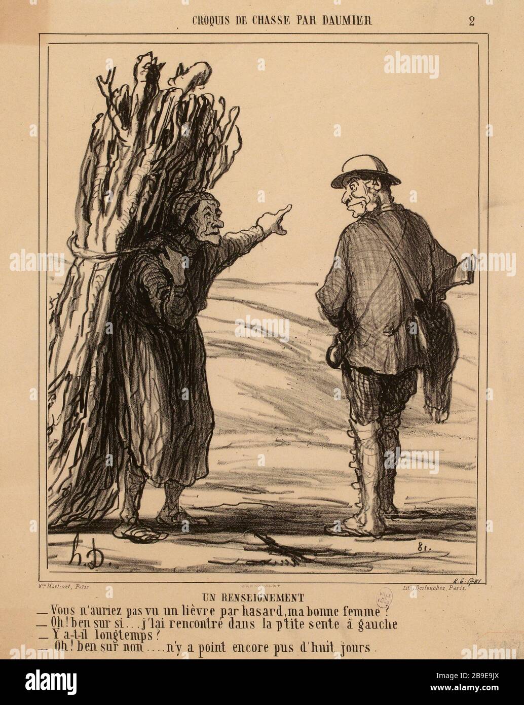Fragen Sie (wie aufgeführt). Hunting Sketch (1864) (Titel des ganzen). Stockfoto