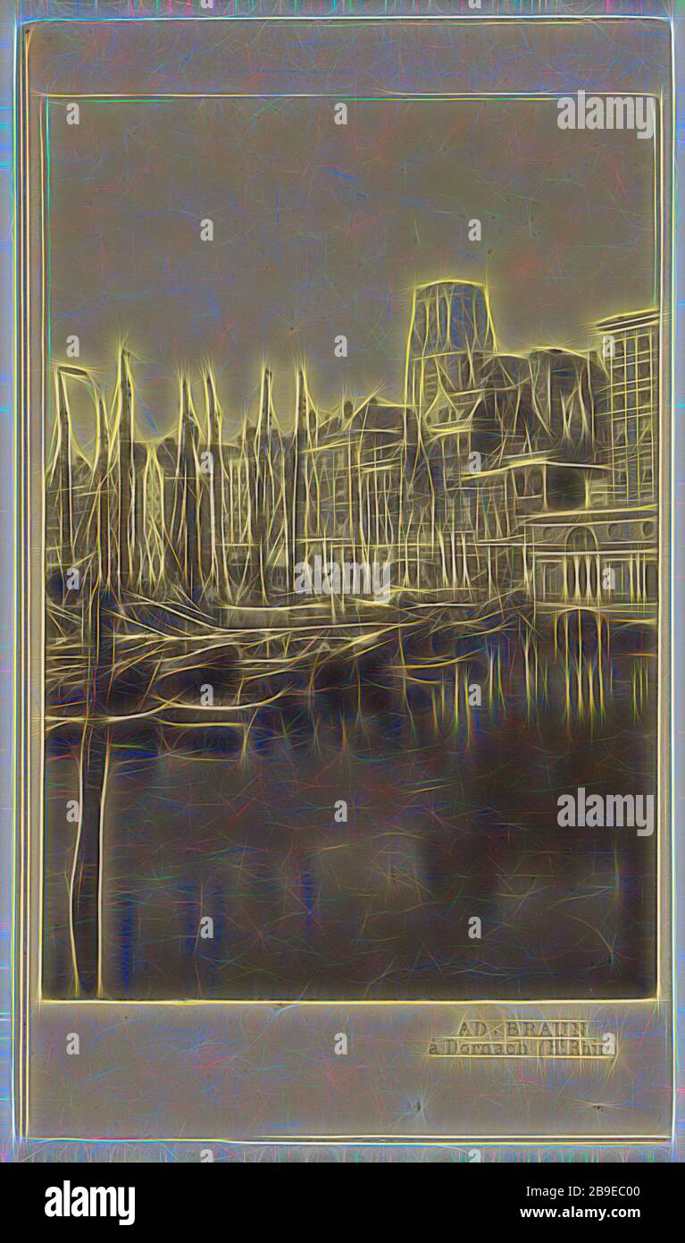 Rotterdam. Vieux Port, Adolphe Braun (Französisch, 1812 - 1877), 1865 - 1870, Albumen Silberdruck, von Gibon neu vorgestellt, Design von warmem, fröhlichem Leuchten von Helligkeit und Lichtstrahlen. Klassische Kunst mit moderner Note neu erfunden. Fotografie, inspiriert vom Futurismus, die dynamische Energie moderner Technologie, Bewegung, Geschwindigkeit und Kultur revolutionieren. Stockfoto