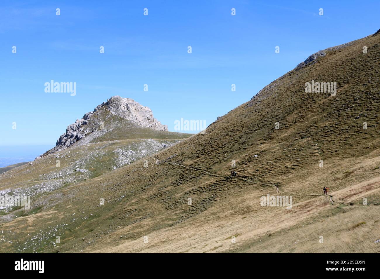 Trekking in Sibillini Bergen Stockfoto