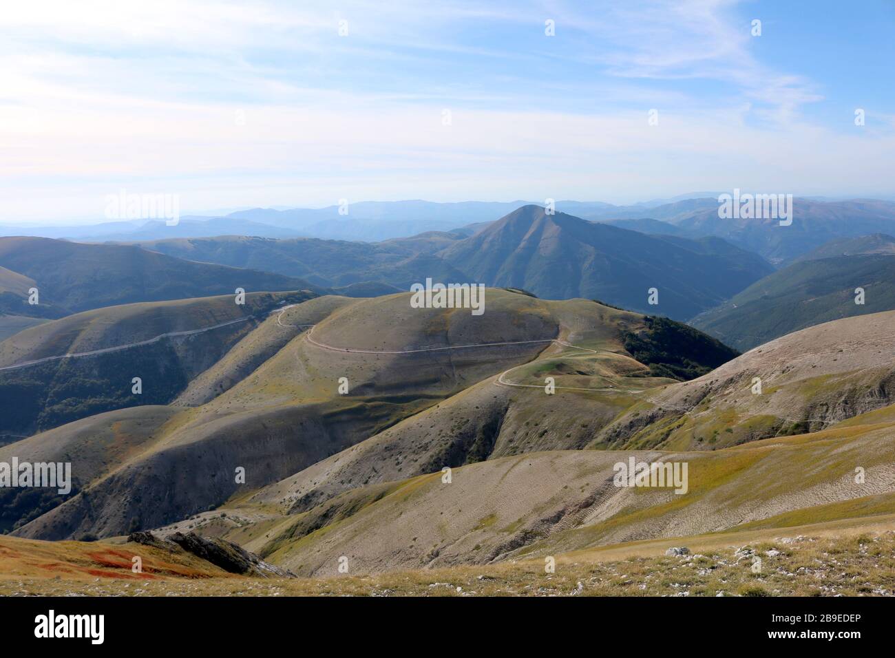 Trekking in Sibillini Bergen Stockfoto