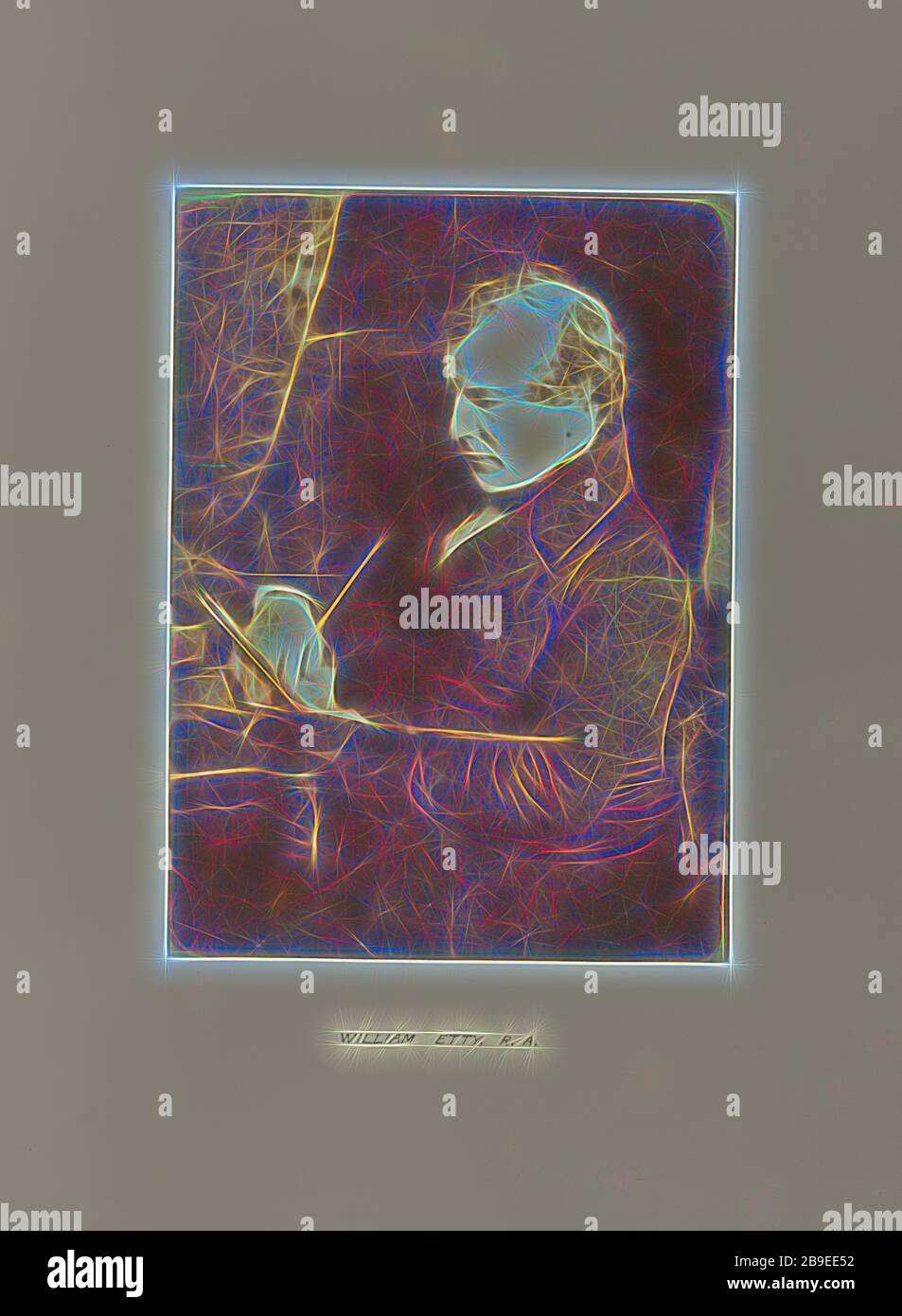 William Etty, R.A, Hill & Adamson (schottisch, aktiv zwischen den Jahren zwischen den Jahren 23-1848), Schottland, 103-1848, gesalzter Papierdruck von einem Kalotyp negativ, 20,3 x 17,5 cm (8 x 6 7,8 Zoll, von Gibon neu erdacht, Design von warmem, fröhlichem Leuchten von Helligkeit und Lichtstrahlen. Klassische Kunst mit moderner Note neu erfunden. Fotografie, inspiriert vom Futurismus, die dynamische Energie moderner Technologie, Bewegung, Geschwindigkeit und Kultur revolutionieren. Stockfoto