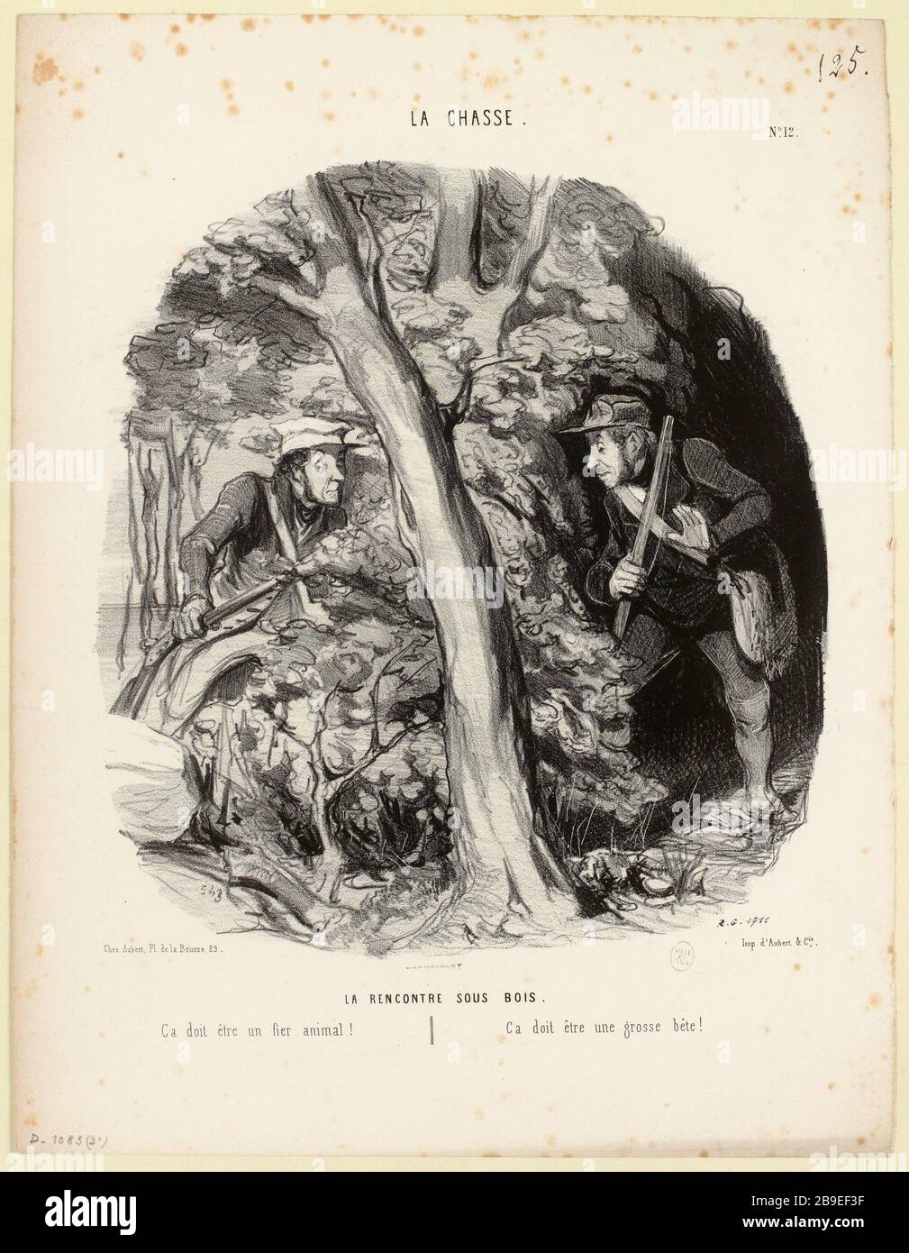 Das Treffen unterwuchs. / # 12 (registriert als). Jagd, im Jahre 1843 (Titel des ganzen) Stockfoto