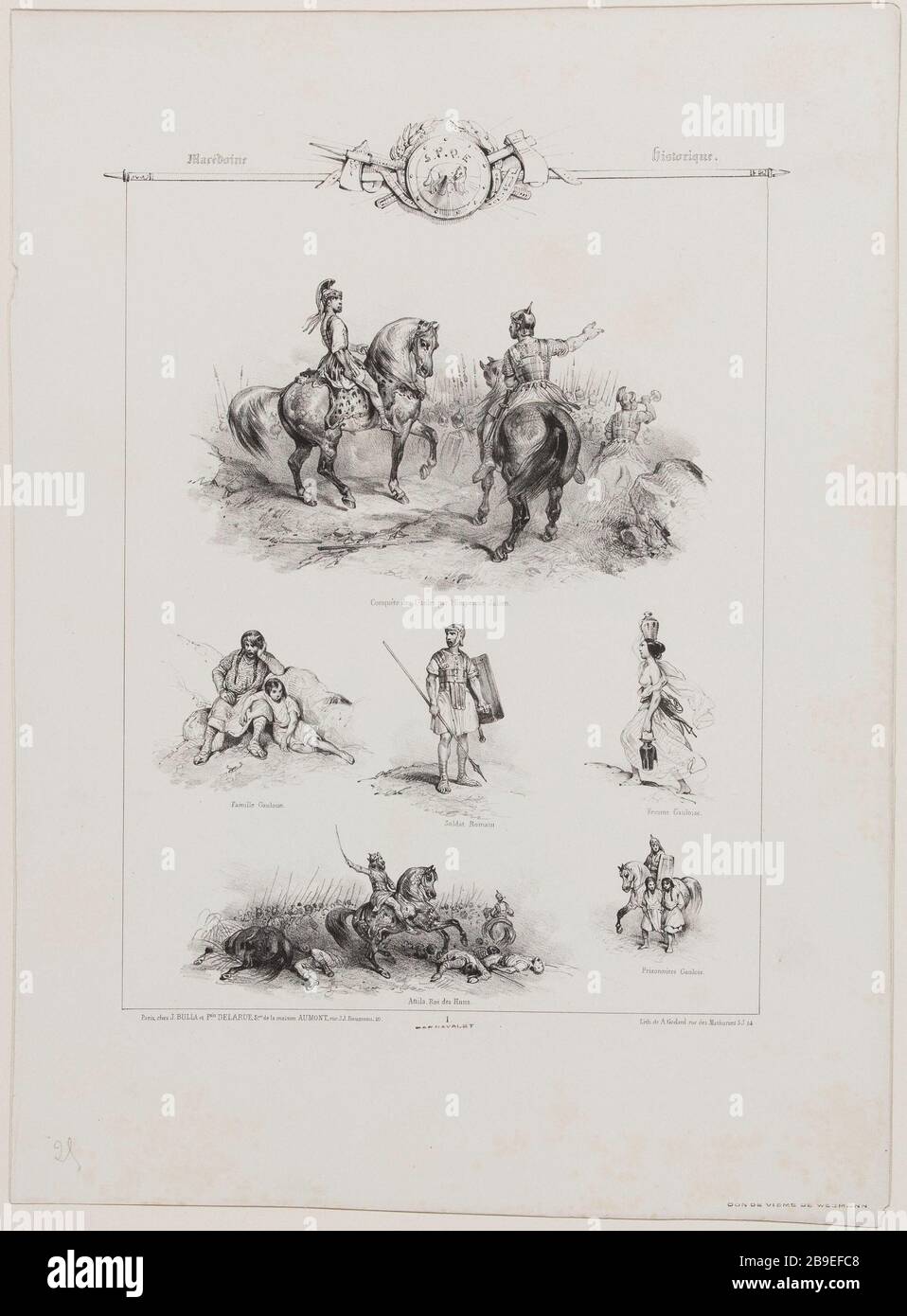 Historisches Mazedonien Nr. 1 Jean-Victor Vincent Adam (1801-1866), Peintre et lithographe français. Macédoine Historique nº1. Lithographie, XIXème siècle. Paris, musée Carnavalet. Stockfoto