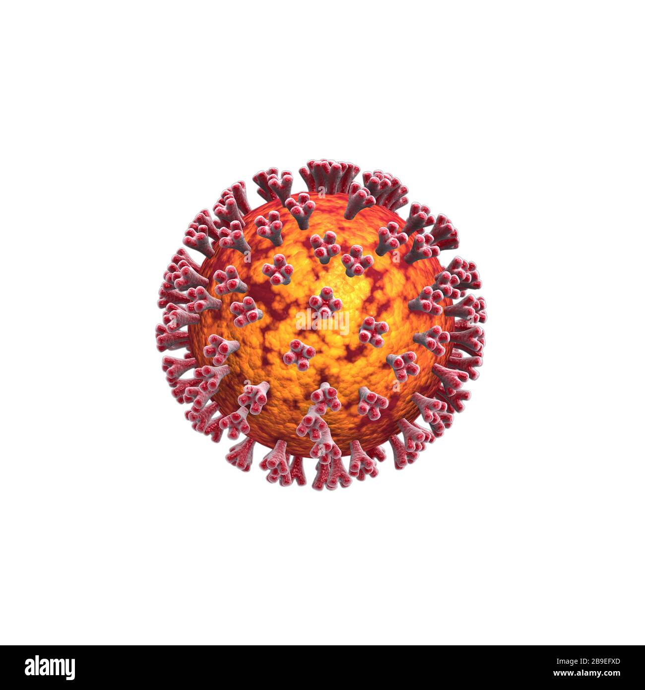 3D-Darstellung des Coronavirus COVID-19. Stockfoto