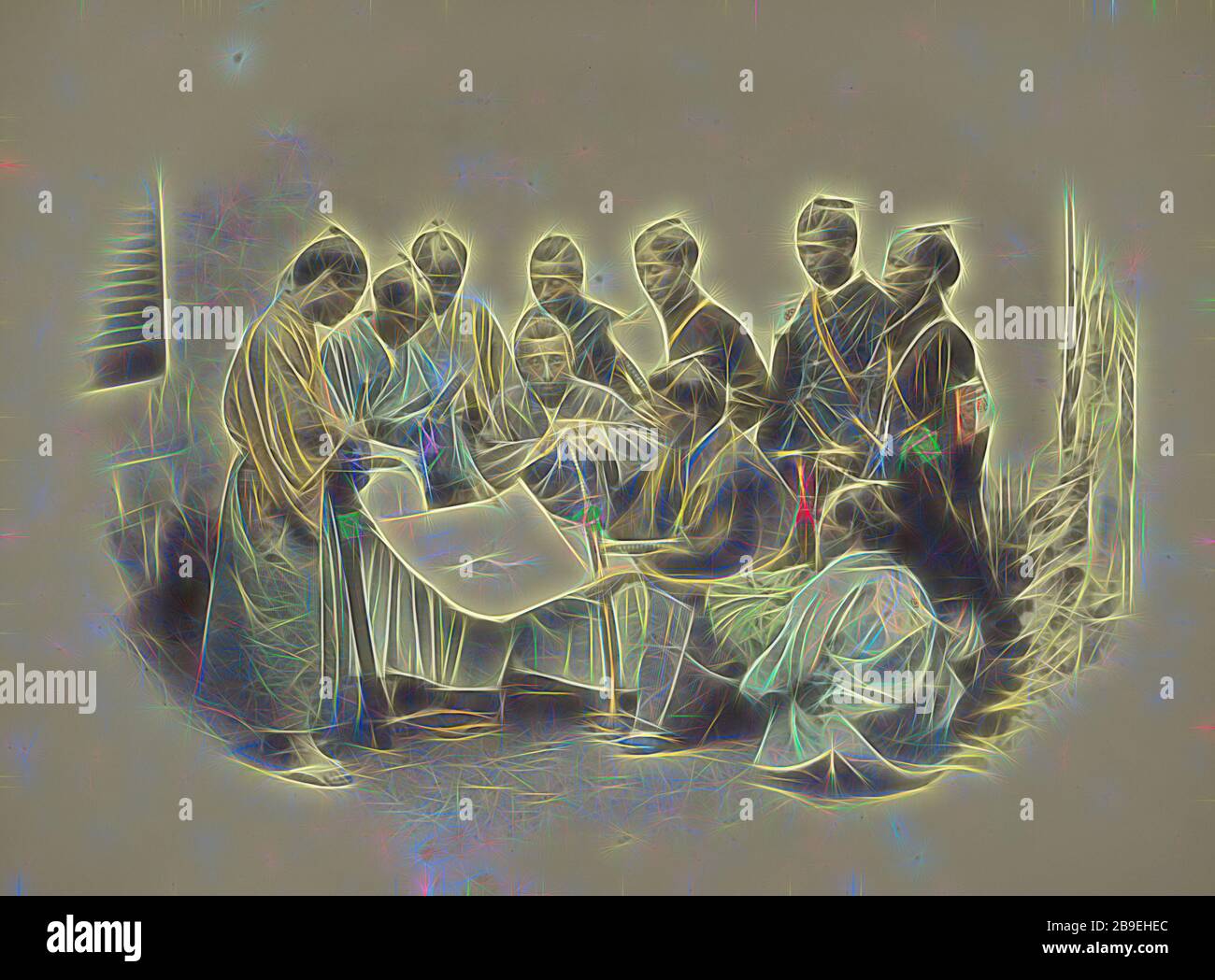 Satsuma's General, Felice Beato (Englisch, geborene Italien, 1830-1909), Japan, 960-67, handfarbener silberner Albumen-Druck, von Gibon neu vorgestellt, Design von warmfröhlichem Leuchten von Helligkeit und Lichtstrahlen. Klassische Kunst mit moderner Note neu erfunden. Fotografie, inspiriert vom Futurismus, die dynamische Energie moderner Technologie, Bewegung, Geschwindigkeit und Kultur revolutionieren. Stockfoto