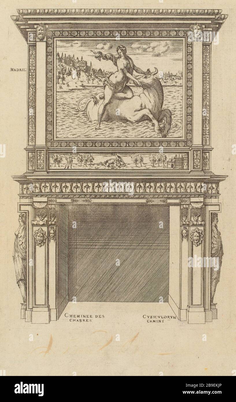 Madril von .Cheminée/chabres Nº10 (Château de Boulogne) (eingetragener Titel)   Sammlung der besten Bauwerke Frankreichs: schloss madrid in Boulogne (der erste Band) (insgesamt) Stockfoto