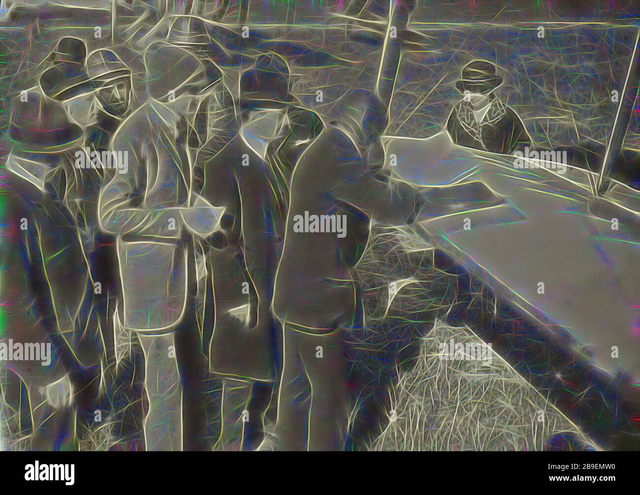 Gruppieren Sie sich um den Rand eines Flügels einer Caproni Ca. 3 (Flugzeug), Fédèle Azari (Italienisch, 19-1930), Italien, ca. 19-199, Gelatinesilberdruck, 11,4 x 16 cm (4 1,2 x 6 5,16 Zoll, von Gibon neu erdacht, Design von warmem, fröhlichem Leuchten von Helligkeit und Lichtstrahlen. Klassische Kunst mit moderner Note neu erfunden. Fotografie, inspiriert vom Futurismus, die dynamische Energie moderner Technologie, Bewegung, Geschwindigkeit und Kultur revolutionieren. Stockfoto