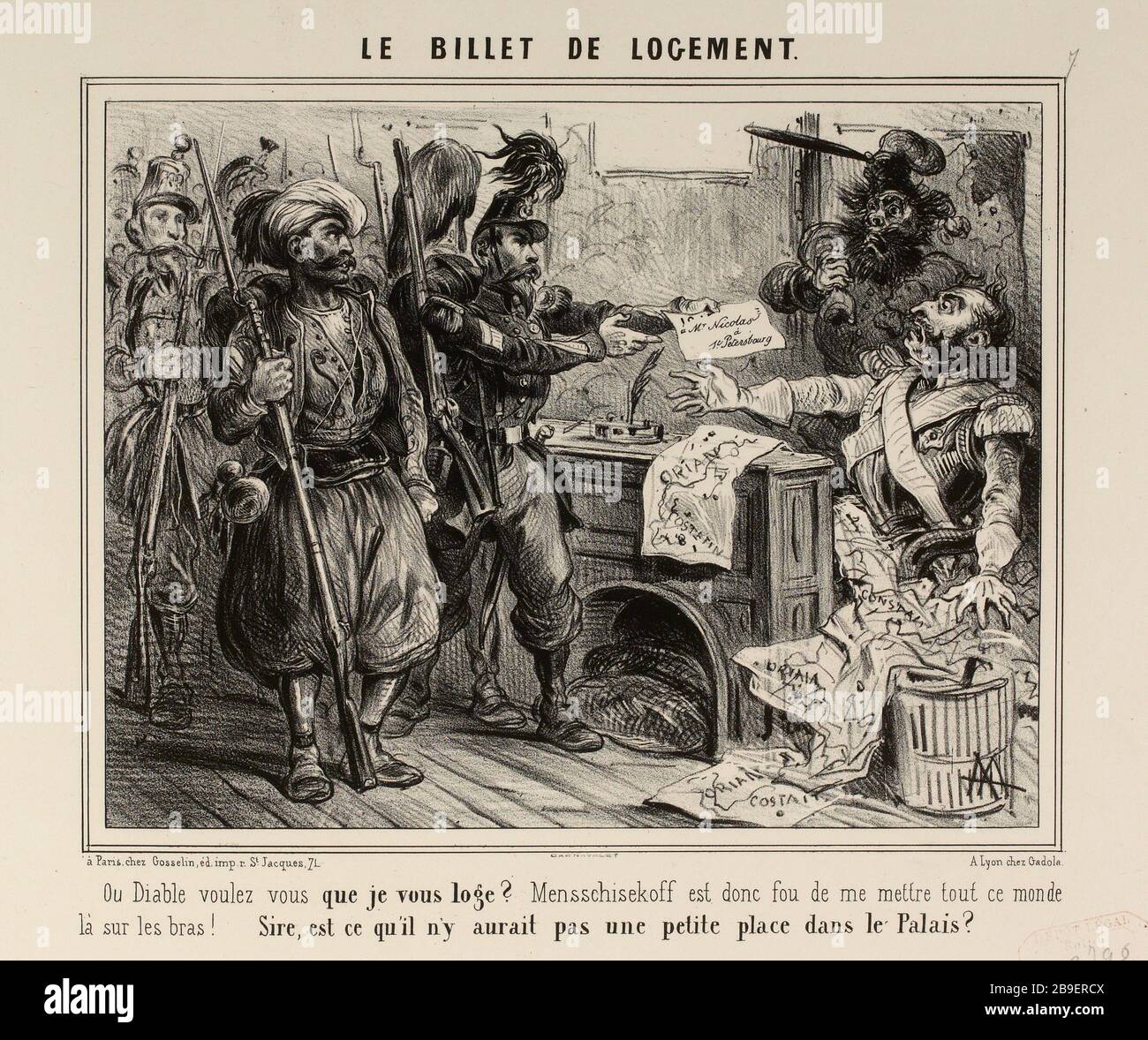 . The Billet (listed Security (letter)) (der Krimkrieg als Ganzes). Stockfoto