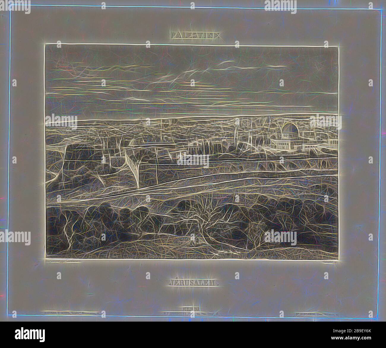 Palästina. Jérusalem, Nöel-Marie-Paymal Lerebours (französisch, "Lérusalem", "Nöel-Marie-Paymal" (französisch, "Loumbours", ca. 1878), Paris, Frankreich, (164), (164), (164), 164), gravieren mit Aquatint, 14,6 x 20,2 cm (5 3,4 x 7 15,16 Zoll, von Gibon neu erdacht, Design von warmem Glanz von Helligkeit und Lichtstrahlen. Klassische Kunst mit moderner Note neu erfunden. Fotografie, inspiriert vom Futurismus, die dynamische Energie moderner Technologie, Bewegung, Geschwindigkeit und Kultur revolutionieren. Stockfoto