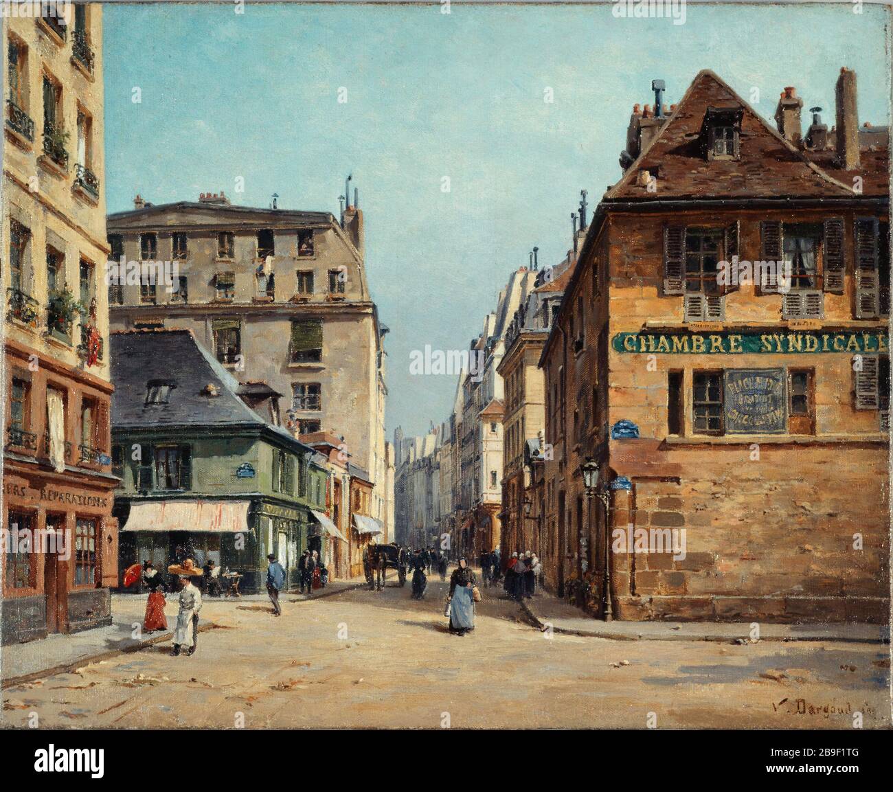 Die Straße St. Paul Victor Dargaud (1850-1921). "La rue Saint-Paul". Huile sur toile. Paris (IVème arr.), 1892. Paris, musée Carnavalet. Stockfoto