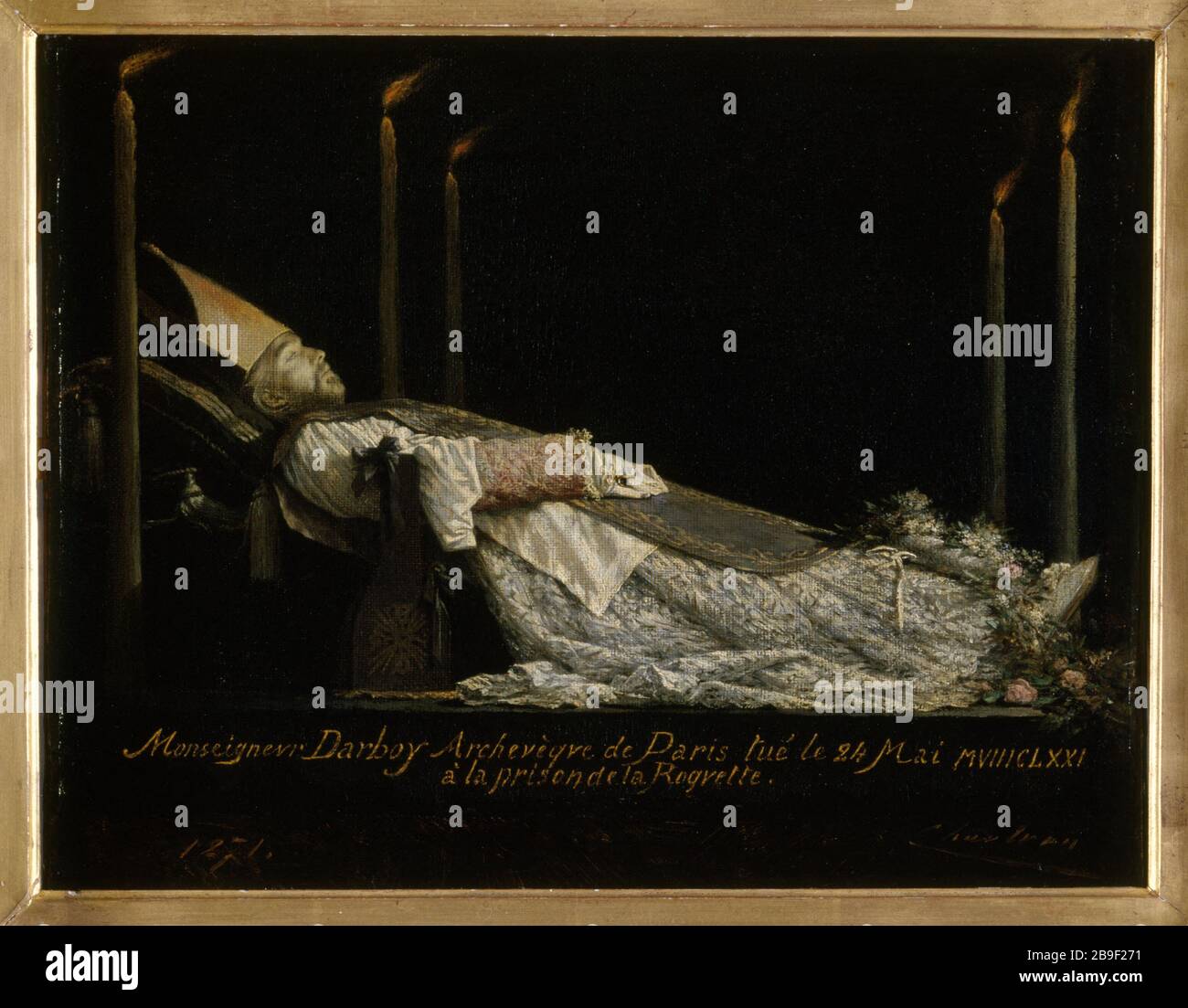 SIR DARBOY (13-1871), ERZBISCHOF VON PARIS, erschoss den 24 Mai 1871 Théobald Chartran (1849-1907). 'Monseigneur Darboy (1813-1871), archevêque de Paris, fusillé le 24 Mai 1871'. Huile sur toile, 1871. Paris, musée Carnavalet. Stockfoto