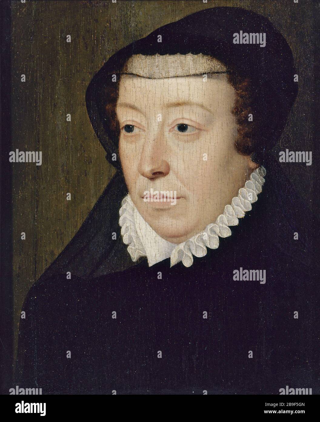 WORKSHOP FRANCOIS CLOUET - CATHERINE DE MEDICI Atelier de François Clouet. Catherine de Médicis (1519-1589), reine de France (Sans Cadre). Paris, musée Carnavalet. Stockfoto