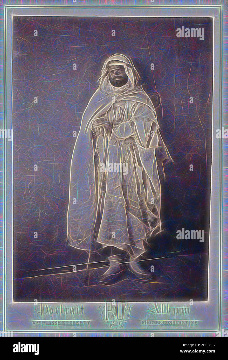 Algerischer Mann mit Personal, Städten und Orten Kabinettskartensammlung, Veuve Plasse et Oberty, Albumen, nach dem Jahr 1867, Portrait Album PO VVE Plasse et Oberty, Photog. Konstantin - gedruckt auf der Umfassung. Photographie VVE Plasse et Oberty. Konstantin, (Algérie). Ausstellung Universelle Paris ment. Ehre, das von Gibon neu erstelltes, warmes, fröhliches Leuchten von Helligkeit und Lichtstrahlen. Klassische Kunst mit moderner Note neu erfunden. Fotografie, inspiriert vom Futurismus, die dynamische Energie moderner Technologie, Bewegung, Geschwindigkeit und Kultur revolutionieren. Stockfoto