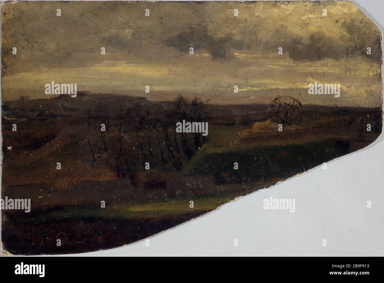 Land in der Nähe von Paris. Charles-Emile Cuisin (1832-1900). Campagne aux environs de Paris. Huile sur Carton. 1832-1900. Paris, musée Carnavalet. Stockfoto
