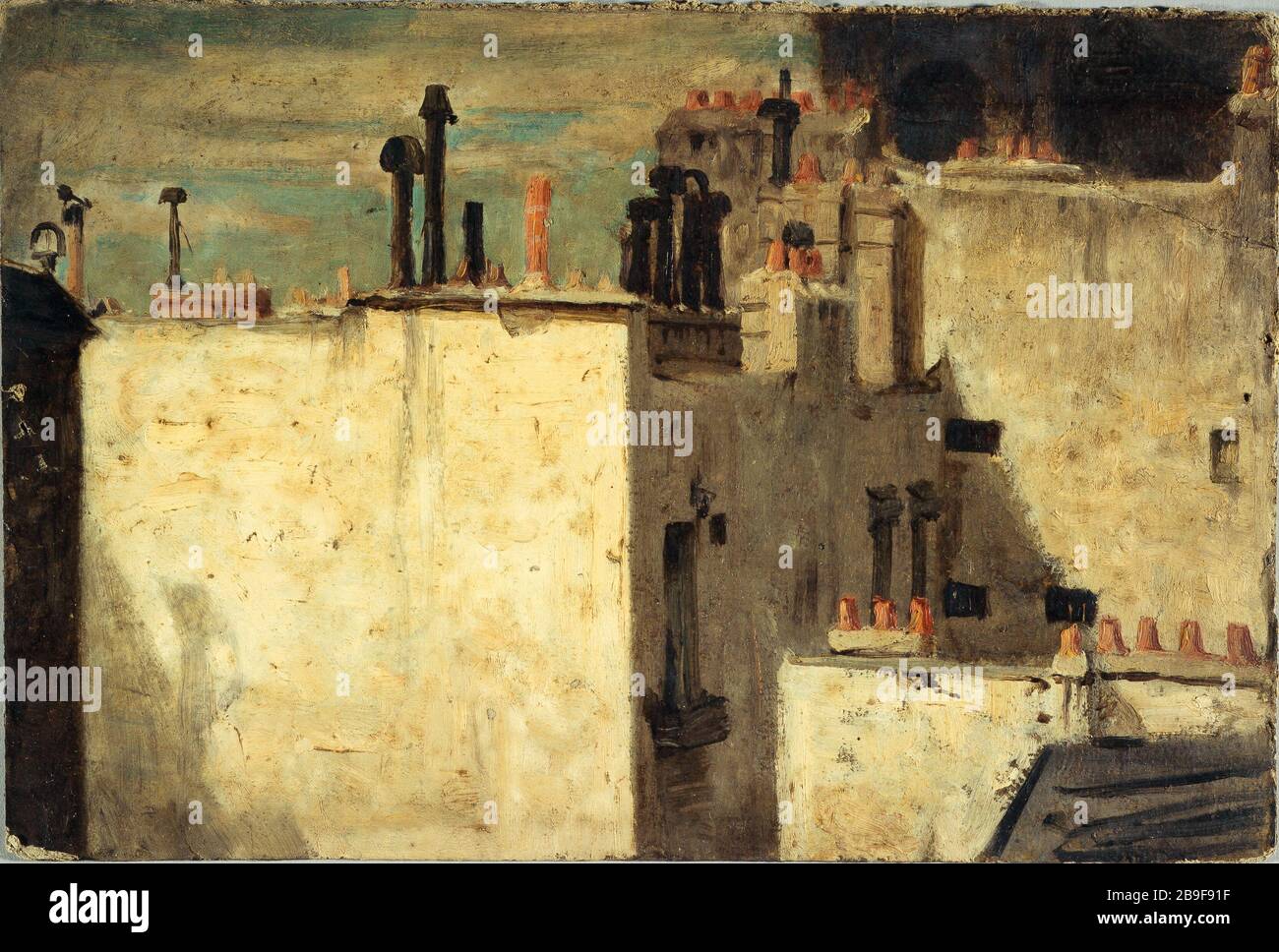 Die Dächer von Paris. Charles-Emile Cuisin (1832-1900). Toits de Paris. Huile sur Carton. 1832-1900. Paris, musée Carnavalet. Stockfoto