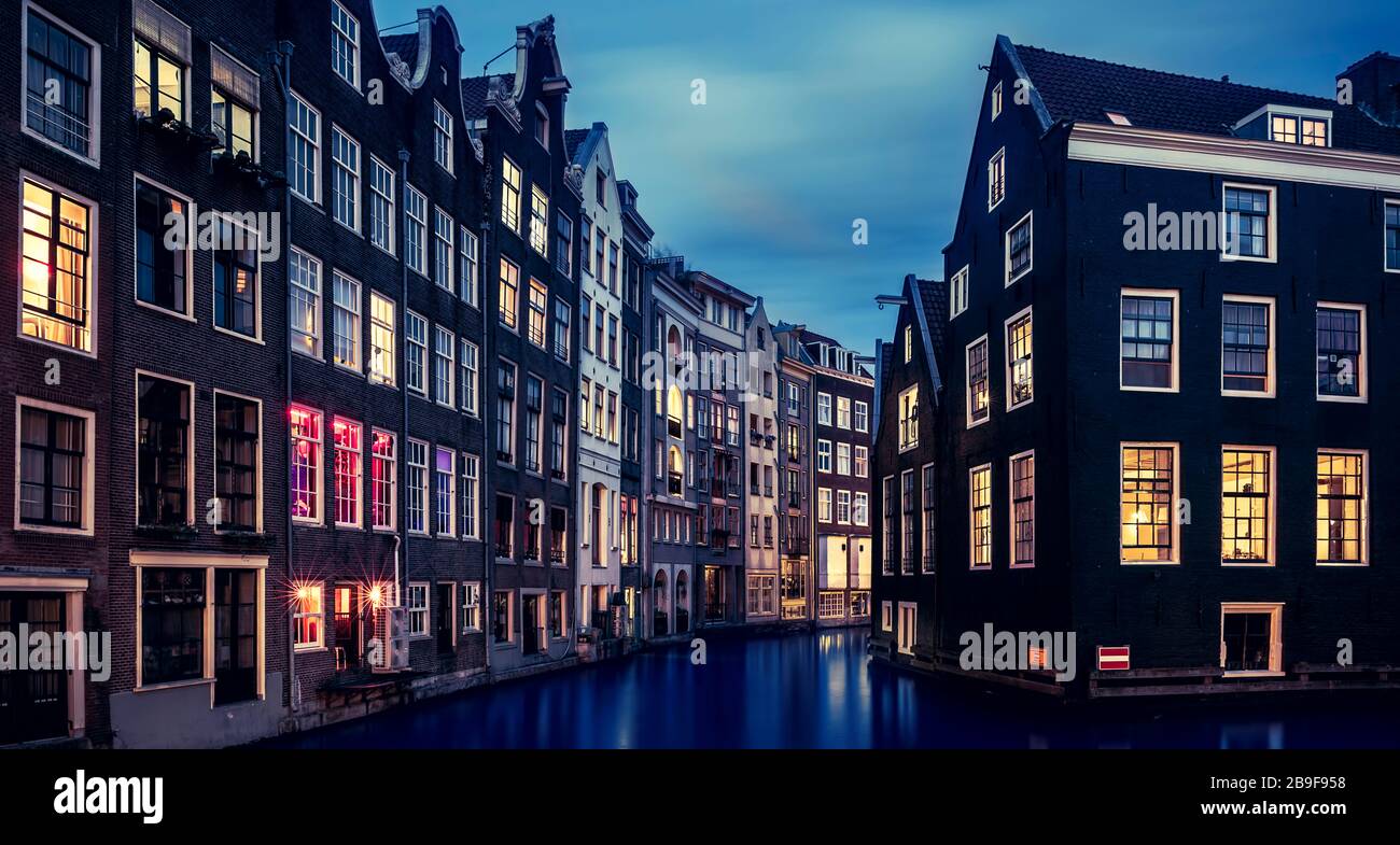 Berühmter Blick in Amsterdam, Holland Stockfoto