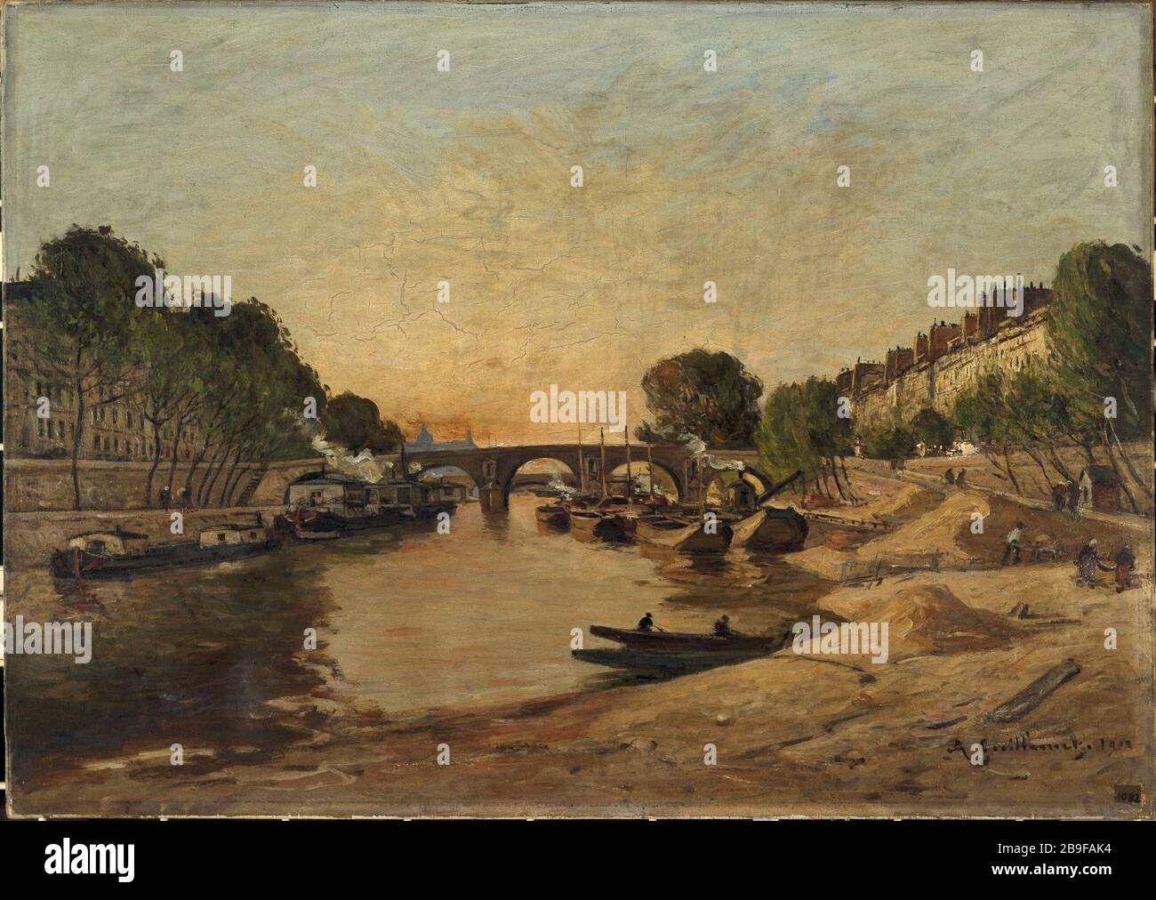 Die seine und die Pont Marie Jean-Baptiste Antoine Guillemet. La seine et le Pont Marie. Huile sur toile. 1912. Paris, musée Carnavalet. Stockfoto