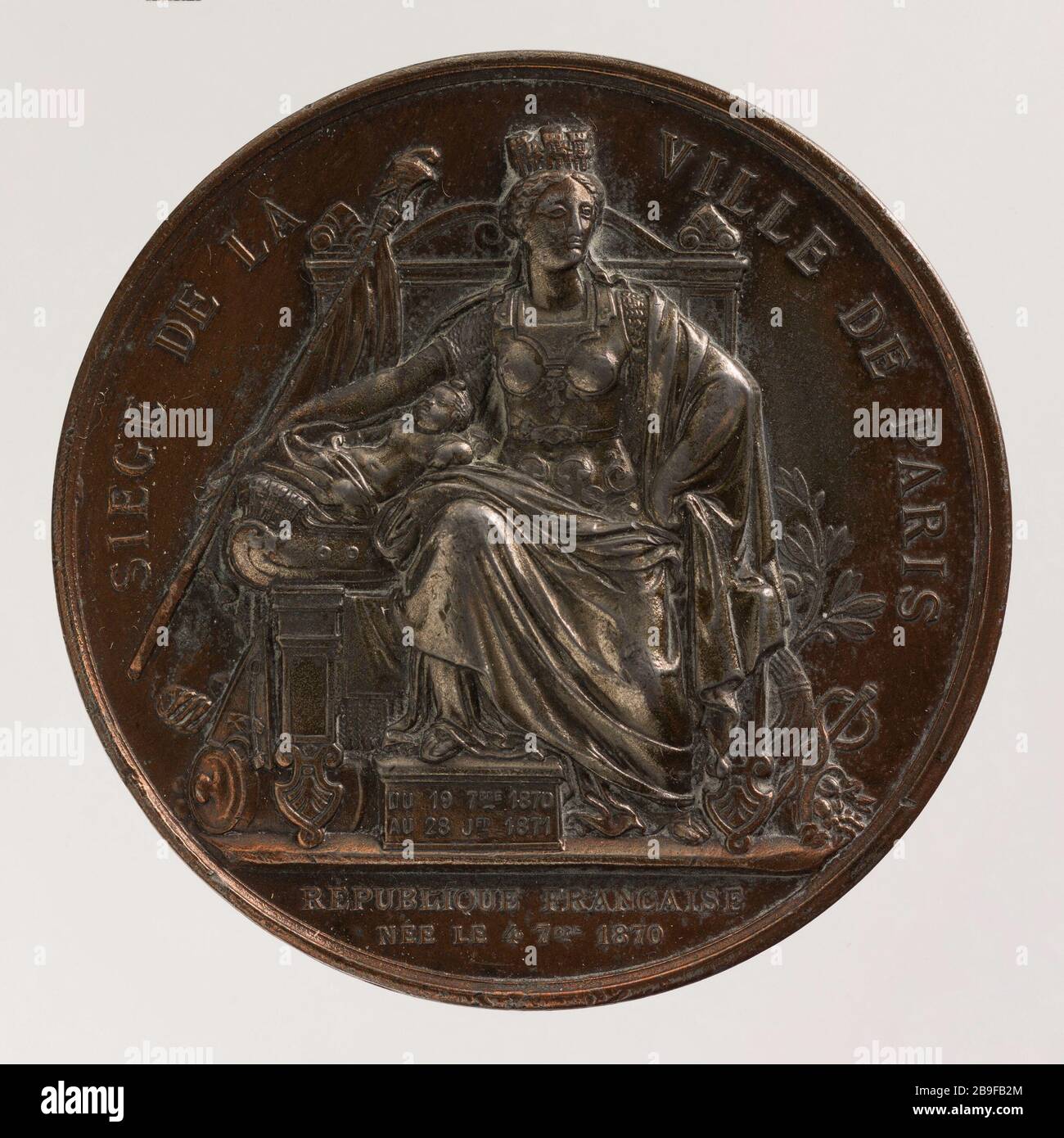 145549 1 Anonyme. Médaille commémorative Wallace. Don de Richard Wallace Anhänger le siège de Paris, 27 décembre 1870. Paris, musée Carnavalet. Stockfoto