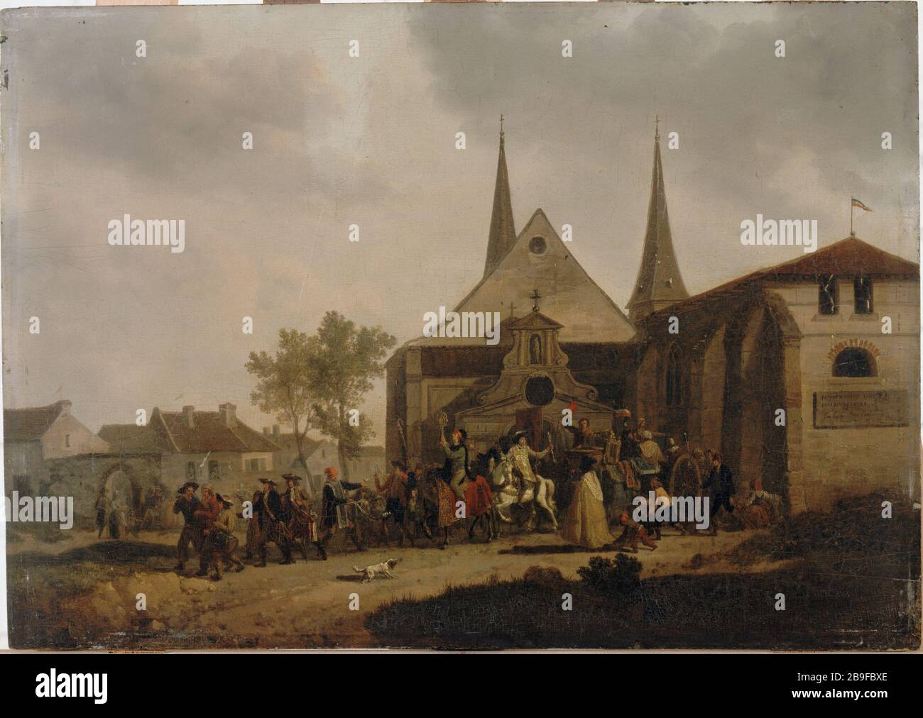 KIRCHENPFLÜGE WÄHREND DER REVOLUTION Jean-François Swebach-Desfontaines (1769-1823). "Prange d'une église Pendant la Révolution". Huile sur bois. Paris, musée Carnavalet. Stockfoto