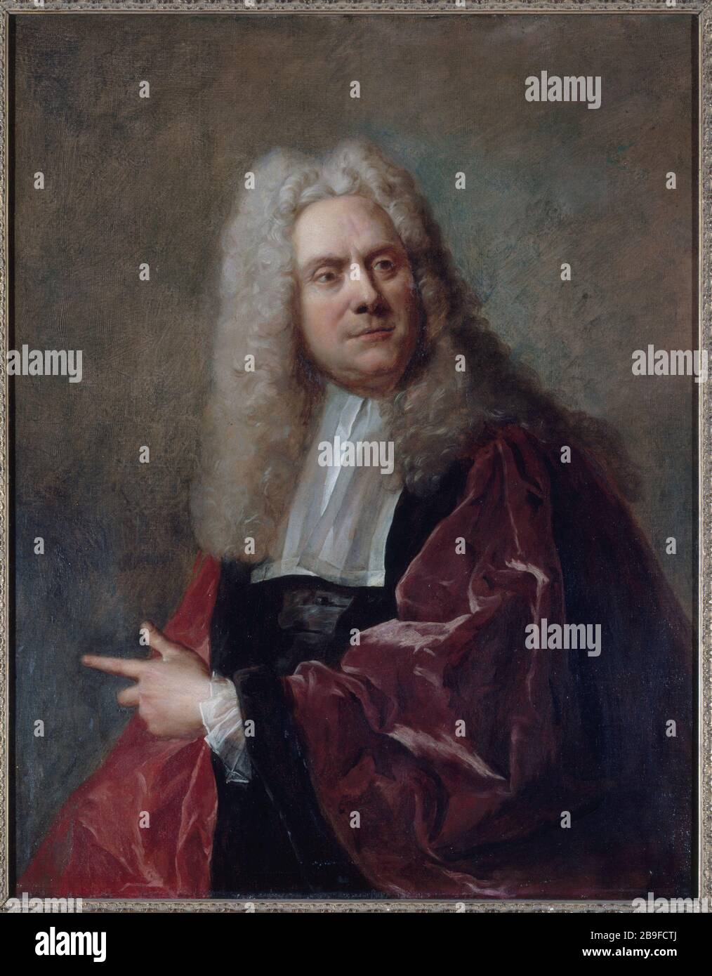 PORTRÄT EINES ECHEVINS (DIT WRONG JOHN HEBERT) Jean-François de Troy (1679-1752). 'Portrait d'un échevin (dit à tort Jean Hébert). Paris, musée Carnavalet. Stockfoto