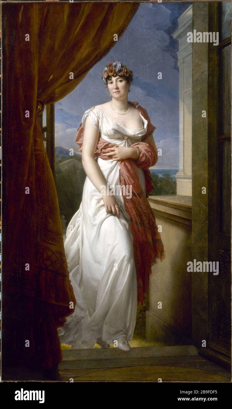 Thérésia Cabarrus François Pascal Simon Gérard, dit Baron Gérard (1770-1837). "Thérésia Cabarrus (1773-1835), comtesse de Caraman (Madame Tallien)", um das Jahr 1804. Huile sur toile. Paris, musée Carnavalet. Stockfoto